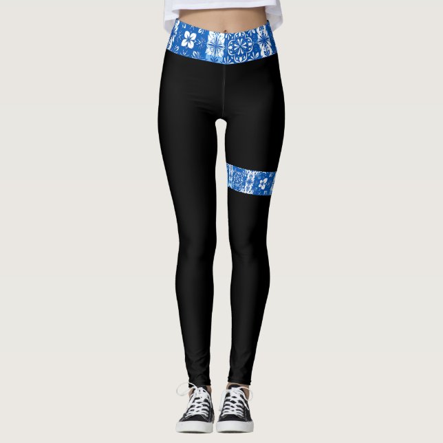 Lumpia Legs BAND: Boracay Blue Filipino-Inspired Leggings (Front)