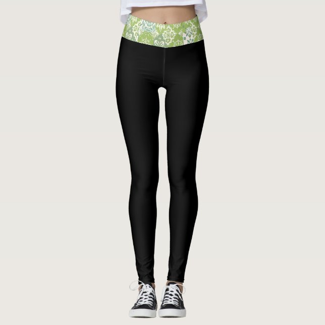 Lumpia Legs: Buko Pandan Green Filipino-Inspired Leggings (Front)