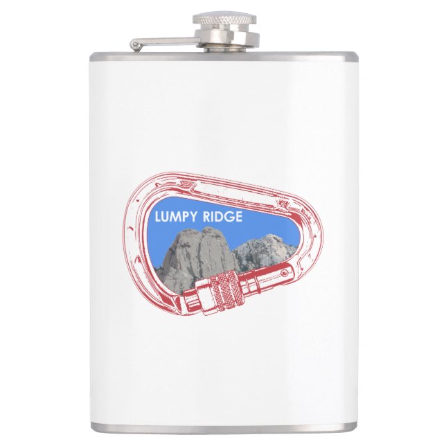 Lumpy Ridge Rock Climbing Carabiner Hip Flask (Front)