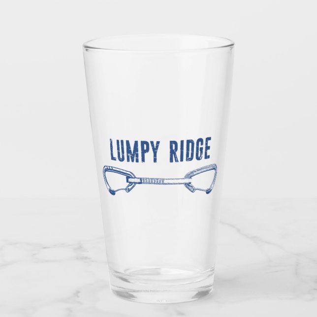 Lumpy Ridge Rock Climbing Quickdraw Glass (Front)