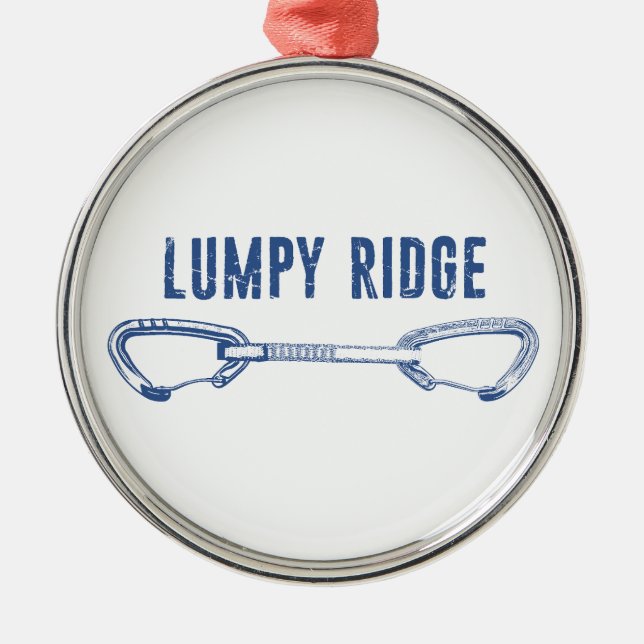 Lumpy Ridge Rock Climbing Quickdraw Metal Tree Decoration (Front)