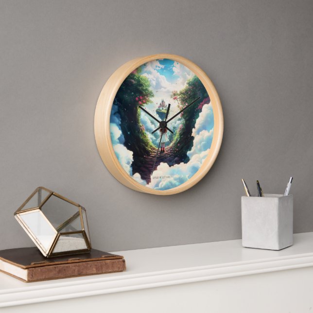 Luna and the Cloud Castle – Enchanted Wall Clock (Office)