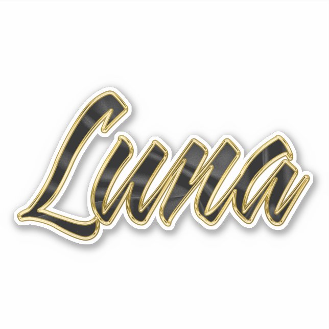 Luna black gold lettering sticker (Front)