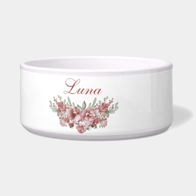 Luna - dog name food ceramic bowl (Front)