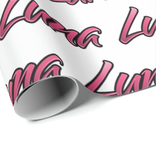 Luna faded pink personalized gift paper