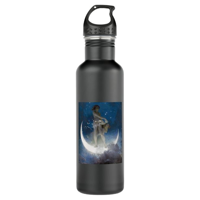 Luna Goddess at Night Scattering Stars 710 Ml Water Bottle (Front)