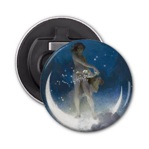 Luna Goddess at Night Scattering Stars Bottle Opener