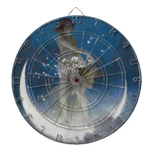 Luna Goddess at Night Scattering Stars Dartboard