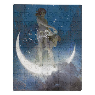 Luna Goddess at Night Scattering Stars Jigsaw Puzzle