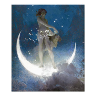 Luna Goddess at Night Scattering Stars Photo Print