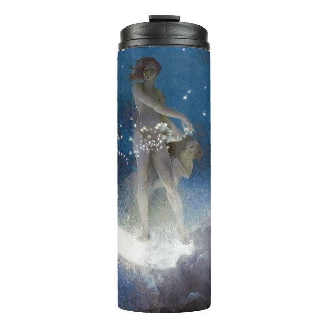 Luna Goddess at Night Scattering Stars Thermal Tumbler (Front)