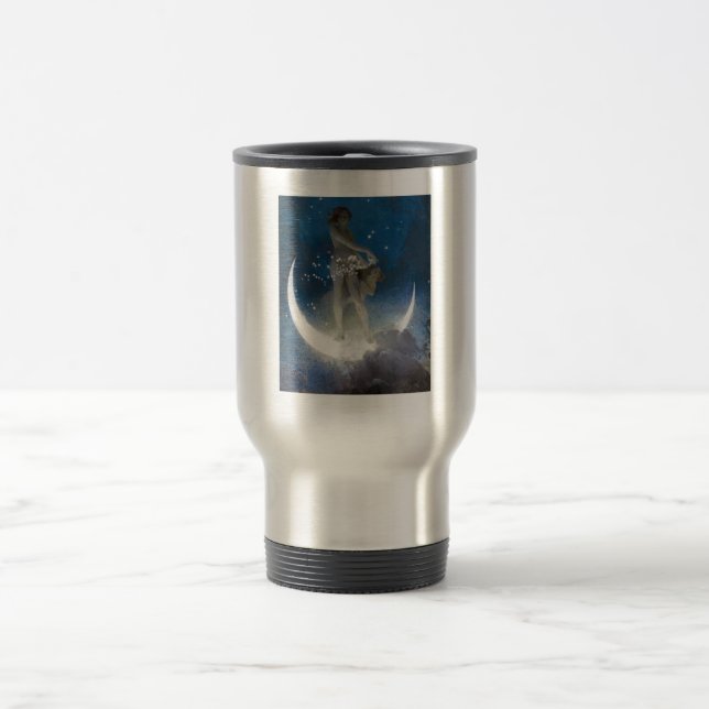 Luna Goddess at Night Scattering Stars Travel Mug (Center)