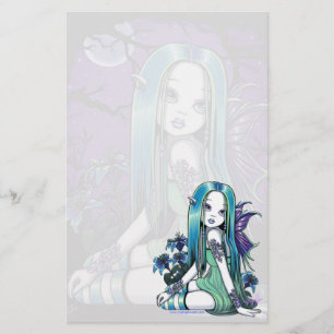 "Luna" Gothic Moon Lilly Fairy Art Stationery