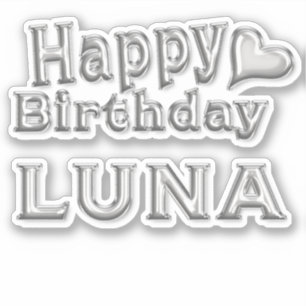 Luna Happy Birthday silver Sticker