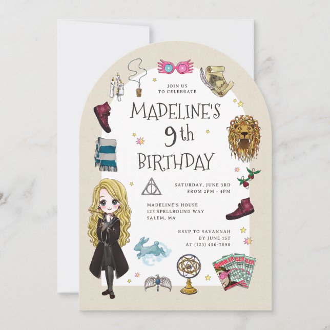Luna Lovegood Magical Birthday Celebration Invitation (Front)