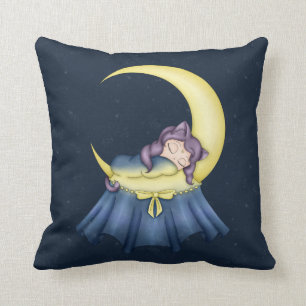 Luna Lullaby Cat Sleeping On The Moon Cushion
