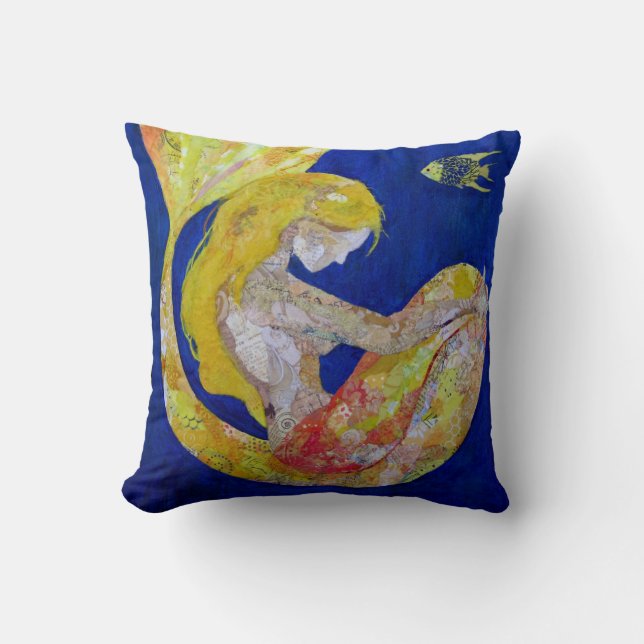 Luna - mermaid collage cushion (Front)