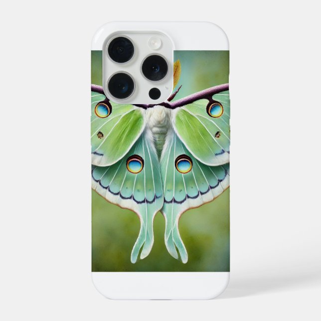 Luna Moth 010824IREF203 - Watercolor iPhone Case (Back)