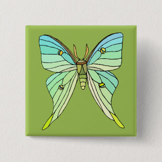 Luna Moth 15 Cm Square Badge