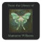 Luna Moth Book Name Plate Sticker