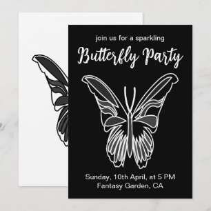 Luna Moth Butterfly Party Invitation