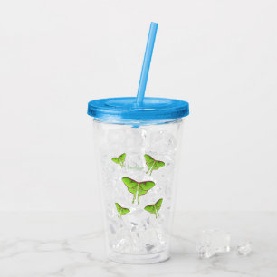 Luna Moth cartoon illustration  Acrylic Tumbler