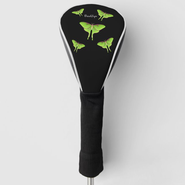 Luna Moth cartoon illustration   Golf Head Cover (Front)