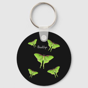 Luna Moth cartoon illustration Key Ring