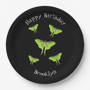 Luna Moth cartoon illustration Paper Plate