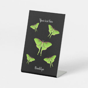 Luna Moth cartoon illustration Pedestal Sign