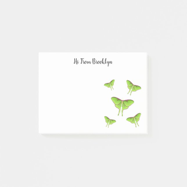 Luna Moth cartoon illustration  Post-it Notes (Front)