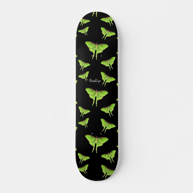 Luna Moth cartoon illustration  Skateboard (Front)
