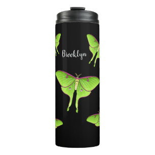 Luna Moth cartoon illustration  Thermal Tumbler