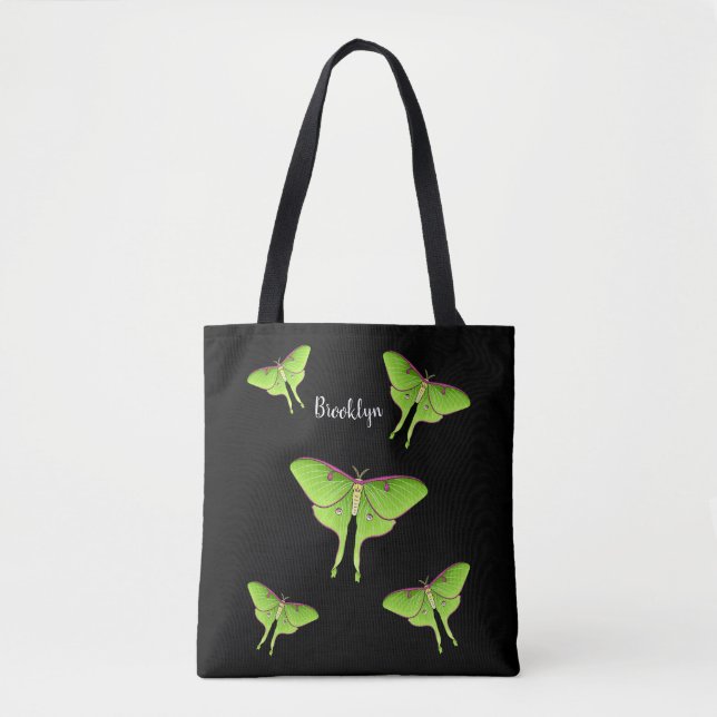 Luna Moth cartoon illustration  Tote Bag (Front)