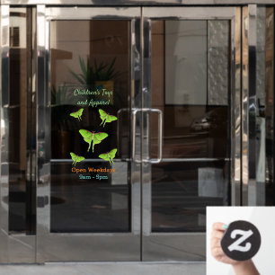 Luna Moth cartoon illustration Window Cling