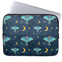 Luna Moth Celestial Moons & Stars Navy