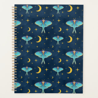 Luna Moth Celestial Moons & Stars Navy Planner