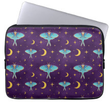 Luna Moth Celestial Moons & Stars Purple
