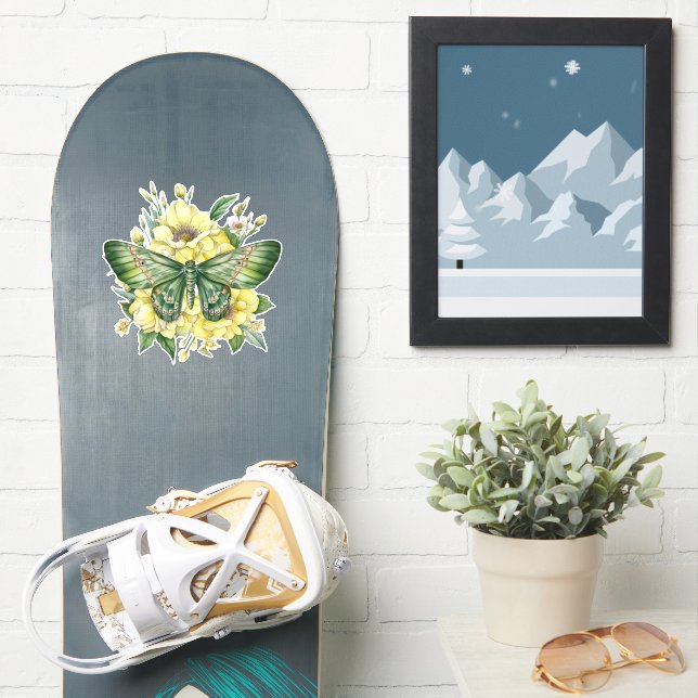 luna moth, cottagecore (Snowboard)
