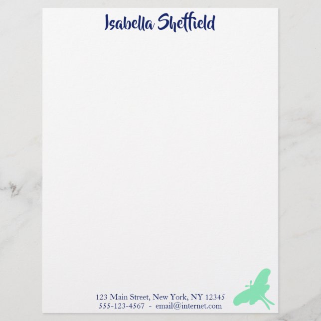  Luna Moth  Custom Letterhead (Front)