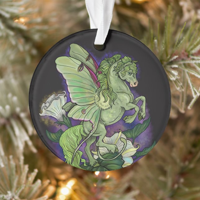 Luna Moth Fairy Horse Pegasus Ornament (Tree)