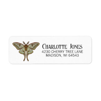 Luna Moth Gothic Return Address