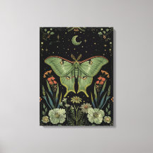 luna Moth Gothic Watercolor Art