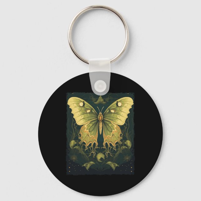 Luna Moth Halloween  Key Ring (Front)