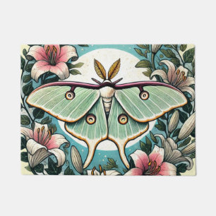 Luna Moth illustration lilies luna moths Doormat