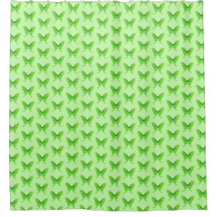 Luna moth - lime green on a pale green background shower curtain