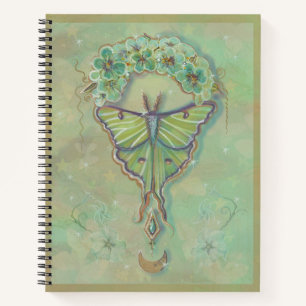 Luna moth moon design by Renee Lavoie  Notebook