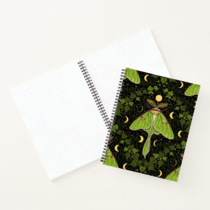 Luna moth, moon phases and ivy damask 2 notebook