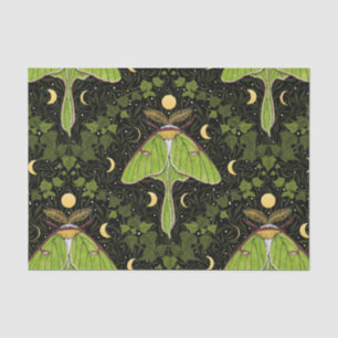 Luna moth, moon phases and ivy damask 2 tissue paper