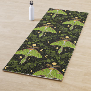 Luna moth, moon phases and ivy damask 2 yoga mat